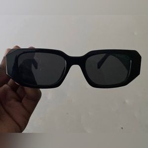 Prada PR17WS Women's and Men’s Sunglasses Black / Dark Grey Lens